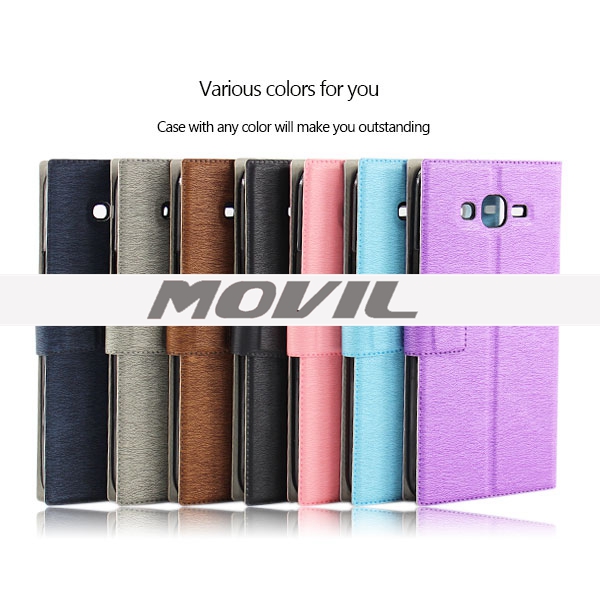 NP-2537 Imán metal ventana funda de cuero para Samsung Galaxy A7-6